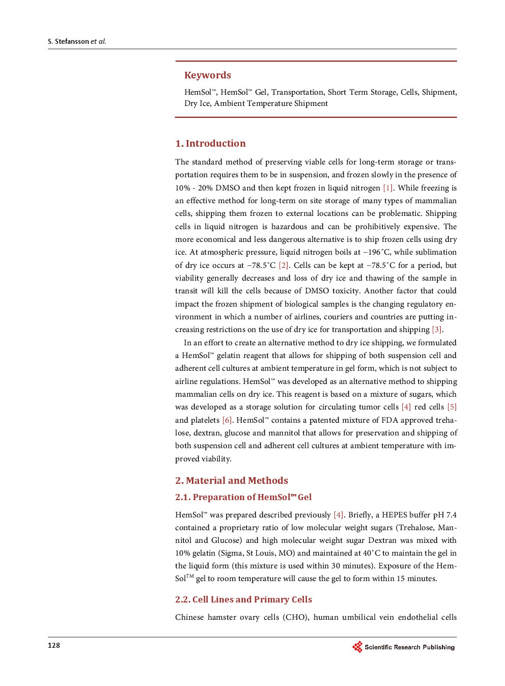 Transporting Mammalian Cells At Ambient Temperature: A Viable Alternative To Dry Ice - Page 3