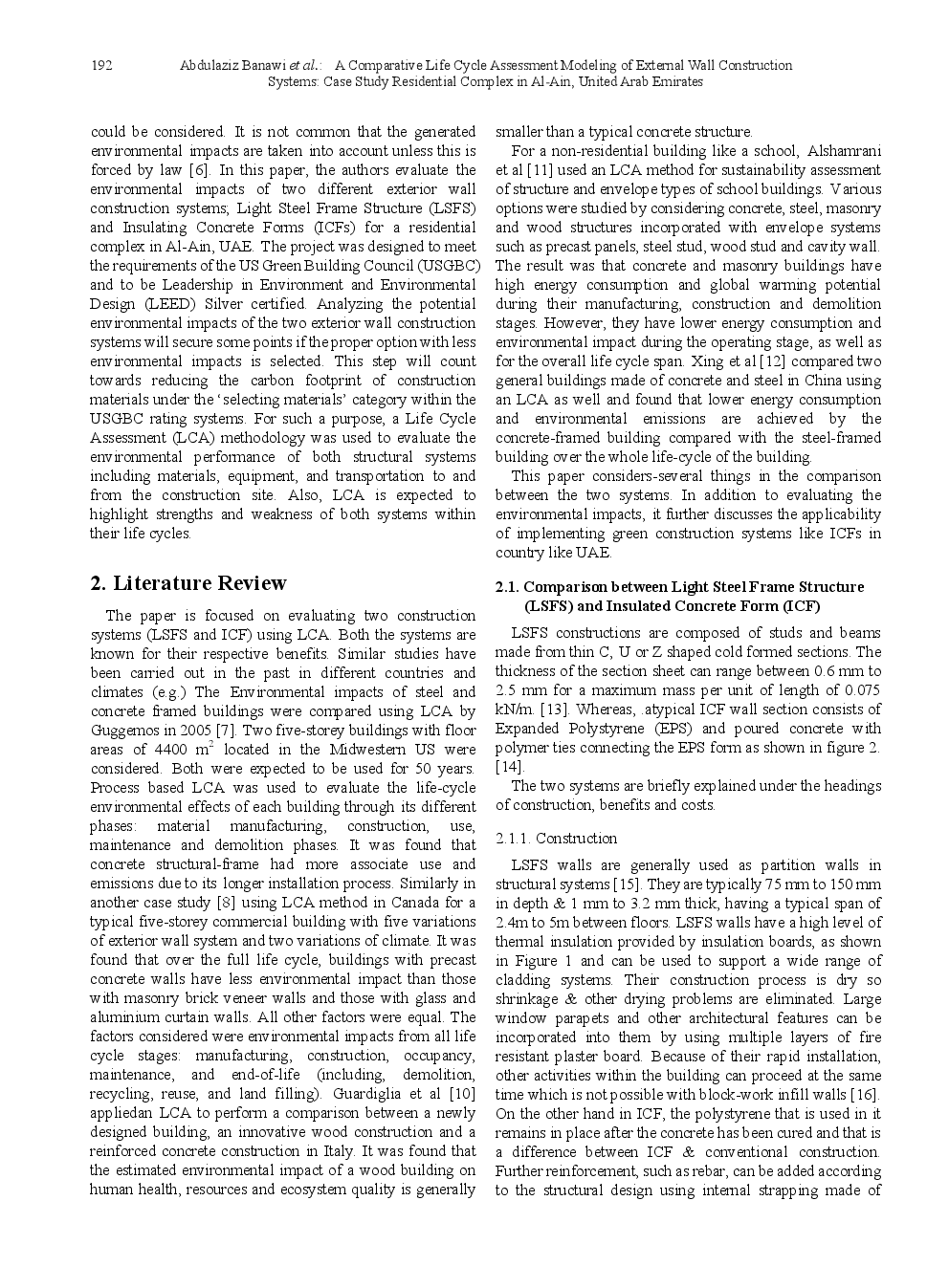 A Comparative Life Cycle Assessment Modeling Of External Wall Construction Systems : Case Study Residential Complex In Al-Ain, United Arab Emirates - Page 3