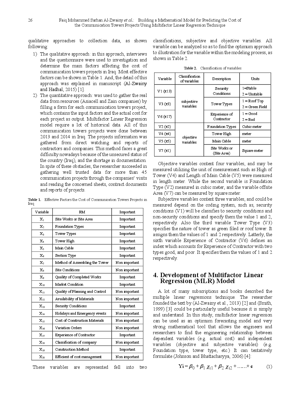 Building A Mathematical Model For Predicting The Cost Of The Communication Towers Projects Using Multifactor Linear Regression Technique - Page 3