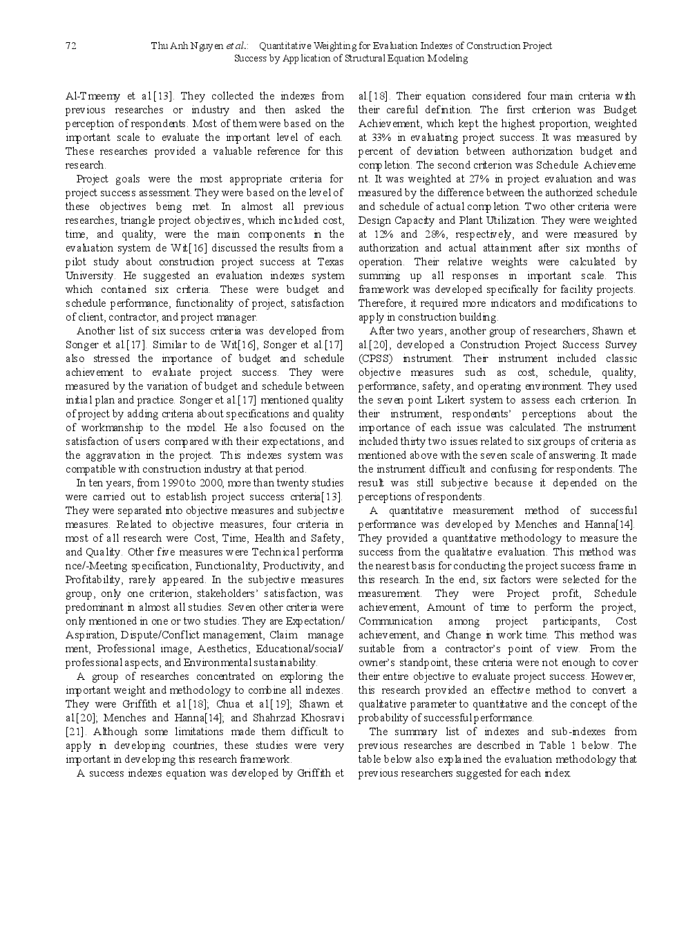 Quantitative Weighting For Evaluation Indexes Of Construction Project Success By Application Of Structural Equation Modeling - Page 4