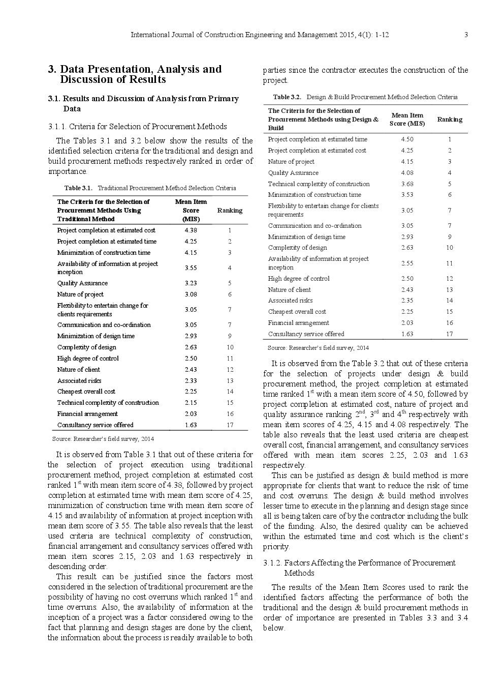 A Comparative Analysis Of Traditional And Design & Build Methods Of Procurement In The Nigerian Construction Industry - Page 4