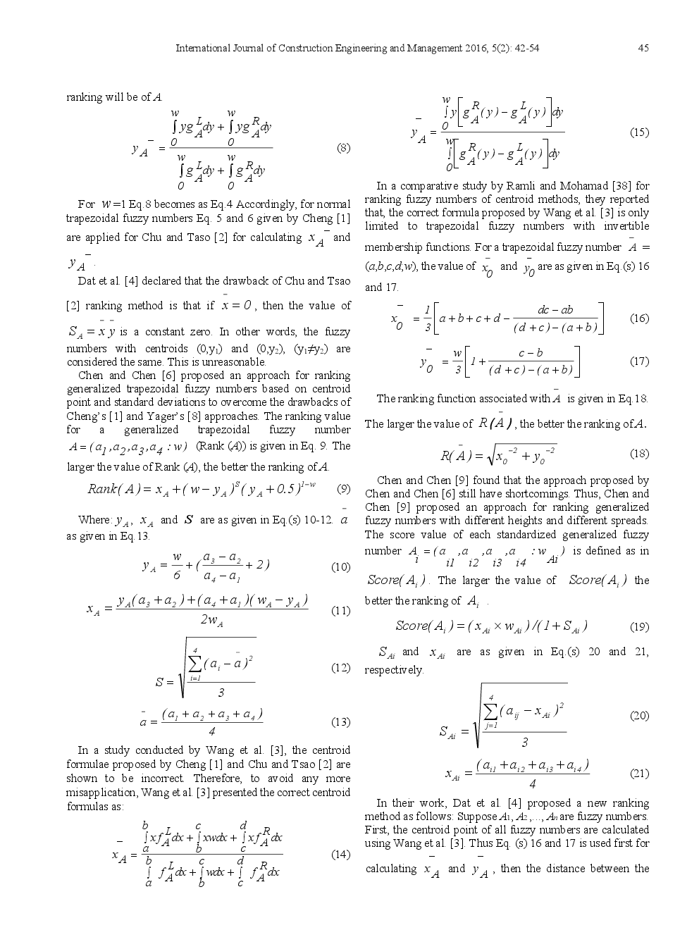 A Comparative Study For Fuzzy Ranking Methods In Determining Economic Life Of Equipment - Page 5