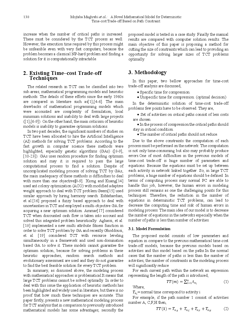 A Novel Mathematical Model For Deterministic Time-Cost Trade-Off Based On Path Constraint - Page 3