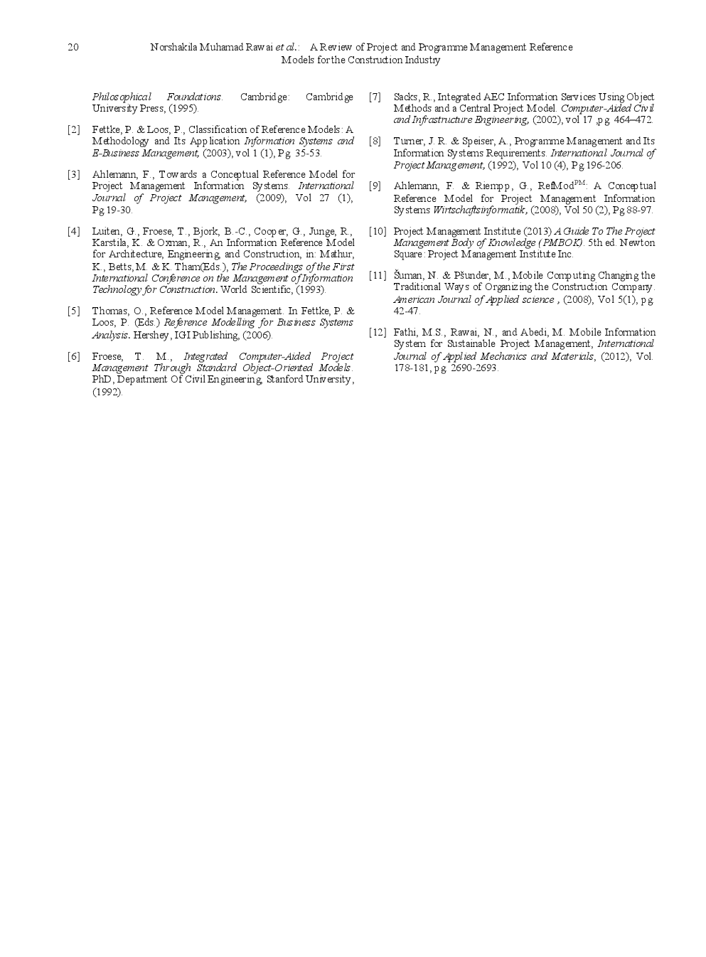 A Review Of Project And Programme Management Reference Models For The Construction Industry - Page 5