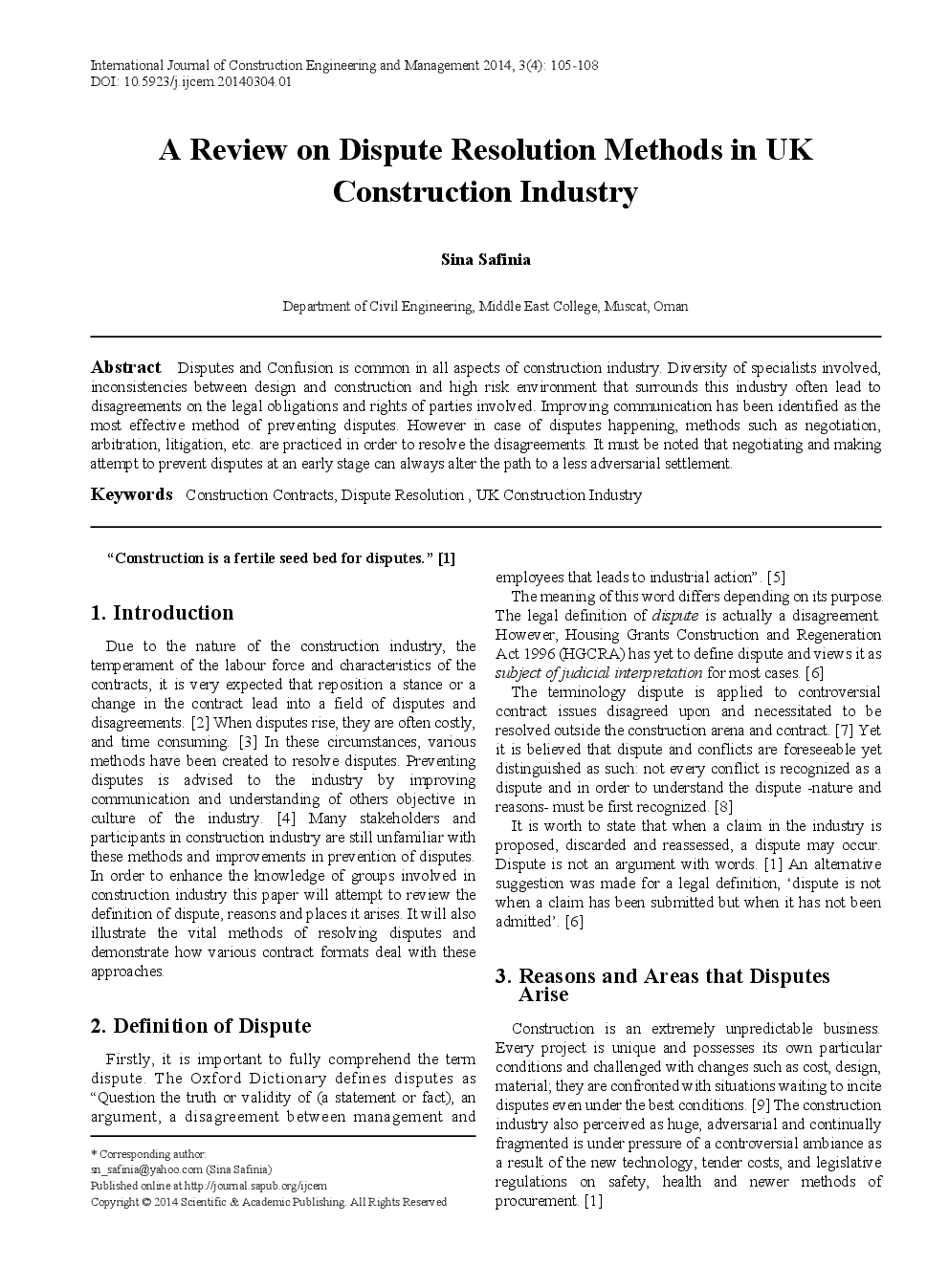 A Review On Dispute Resolution Methods In UK Construction Industry - Page 2