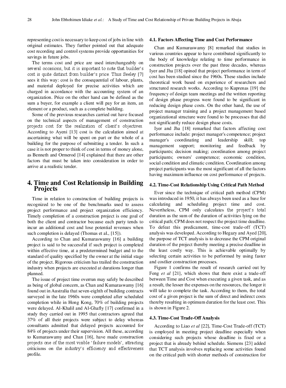 A Study Of Time And Cost Relationship Of Private Building Projects In Abuja - Page 4