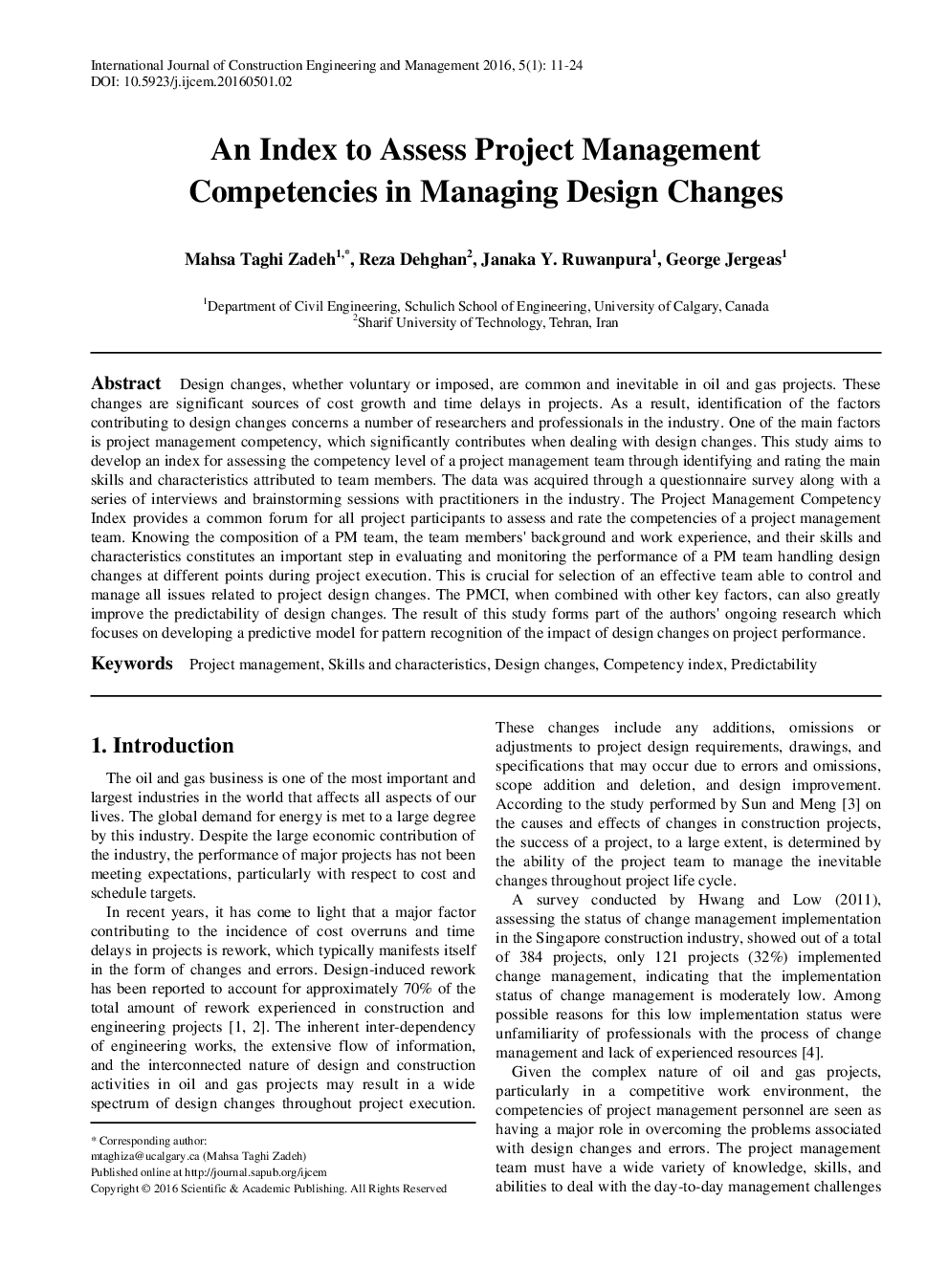 An Index To Assess Project Management Competencies In Managing Design Changes - Page 2