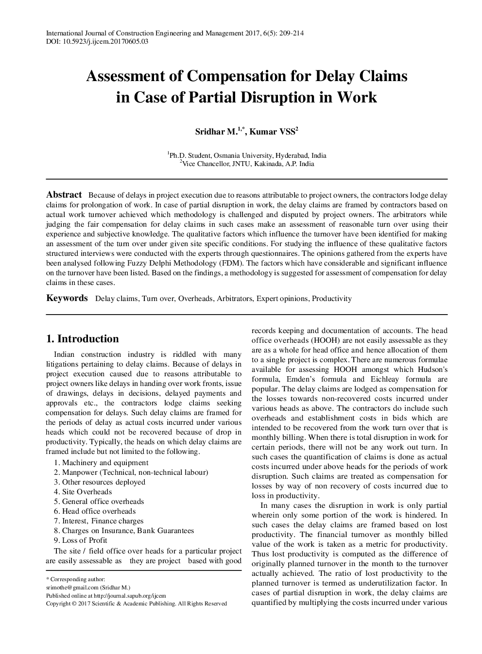 Assessment Of Compensation For Delay Claims In Case Of Partial Disruption In Work - Page 2