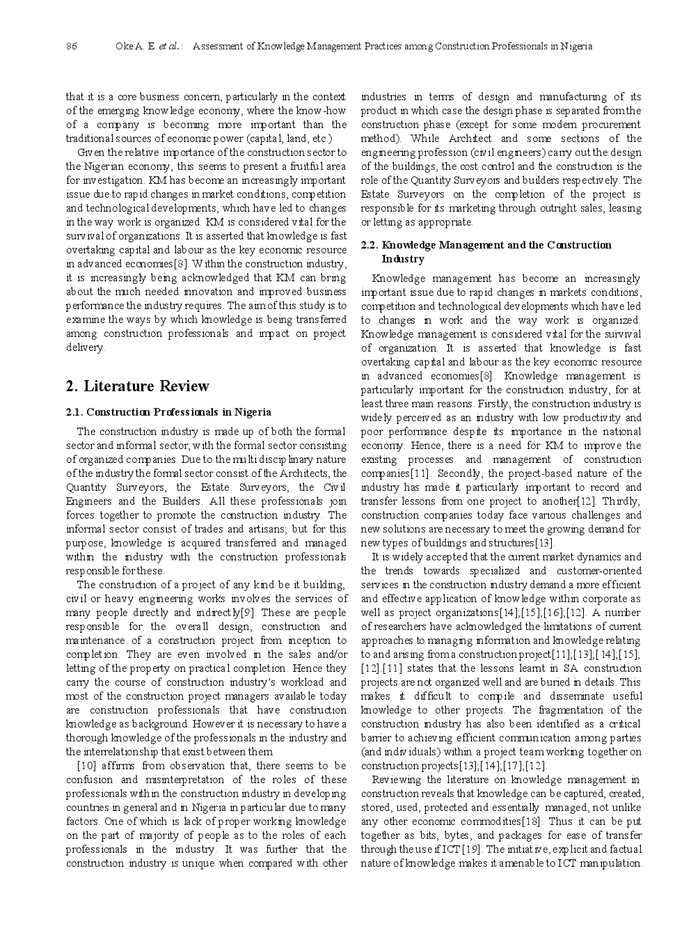Assessment Of Knowledge Management Practices Among Construction Professionals In Nigeria - Page 3
