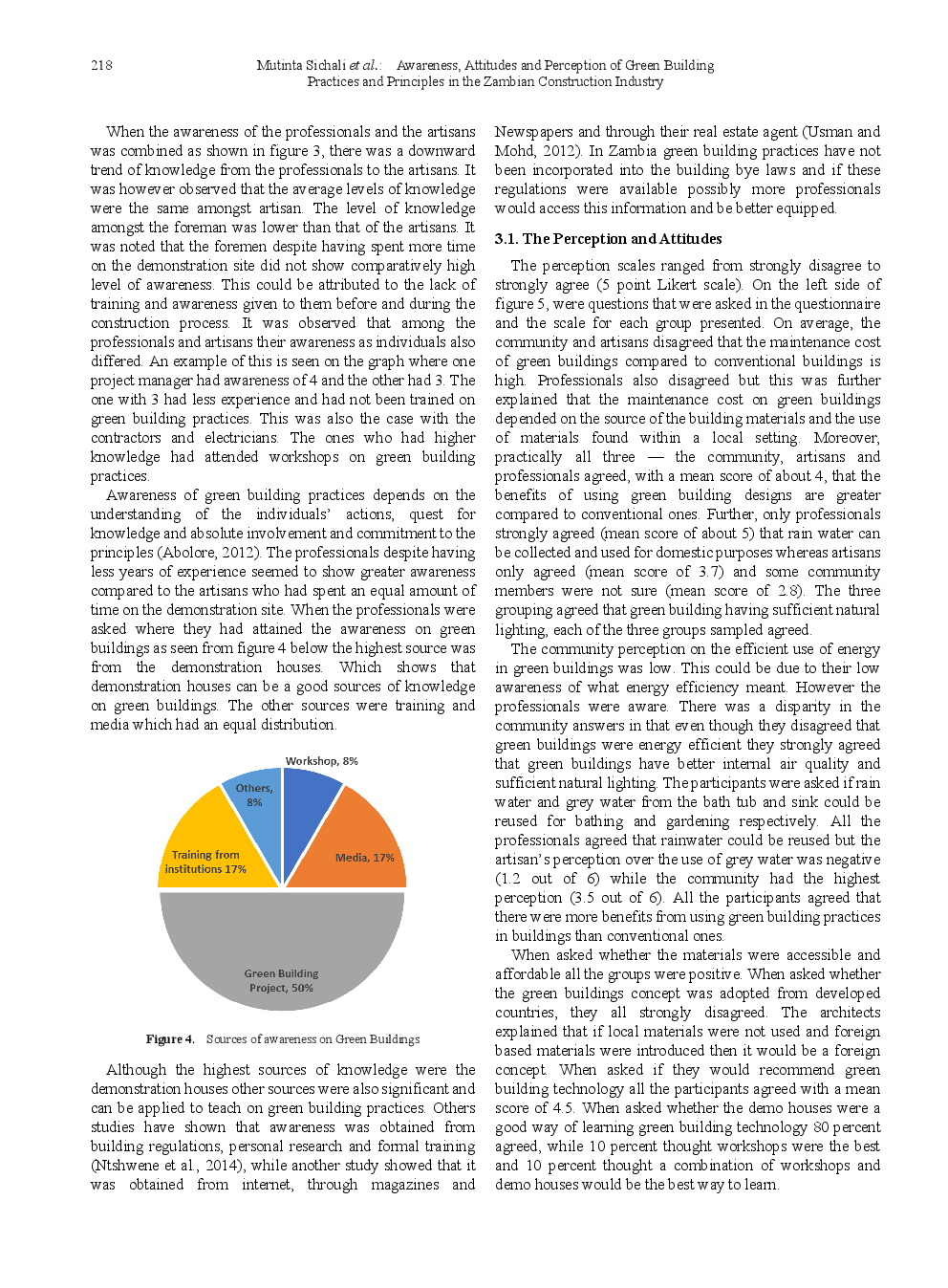 Awareness, Attitudes And Perception Of Green Building Practices And Principles In The Zambian Construction Industry - Page 5