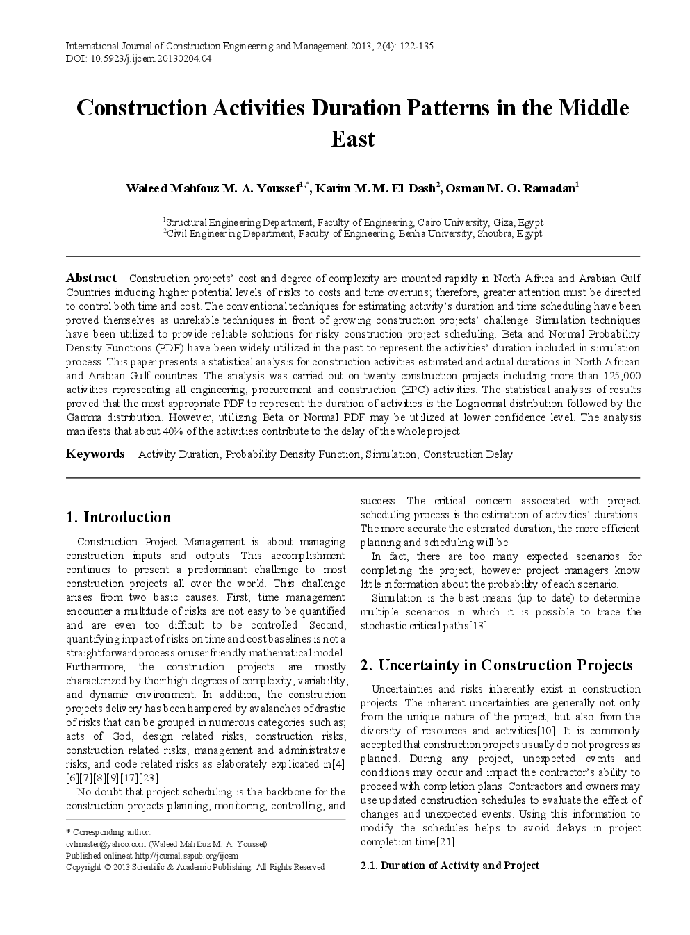Construction Activities Duration Patterns In The Middle East - Page 2