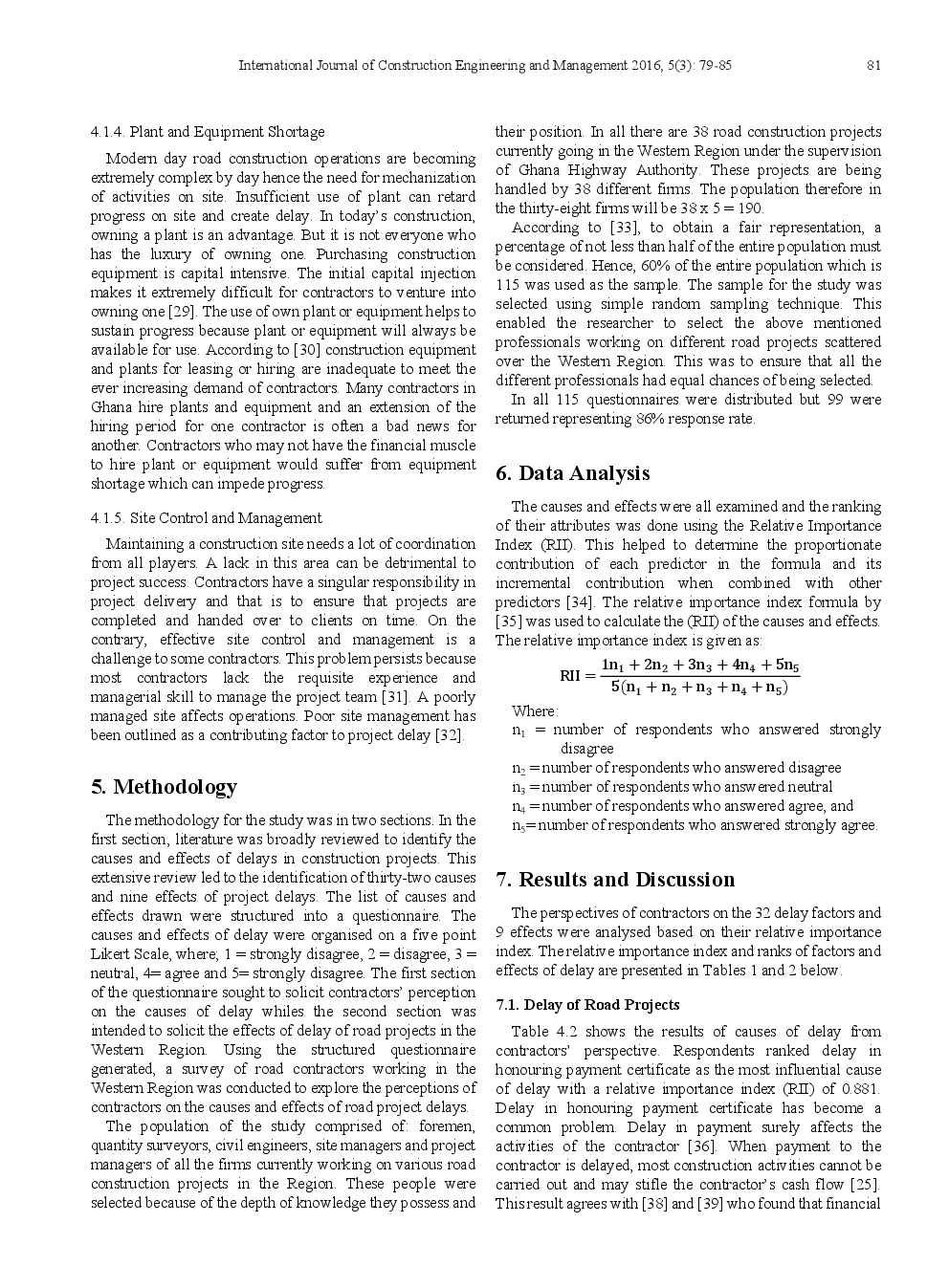 Contractors Perception Of Factors Contributing To Road Project Delay - Page 4