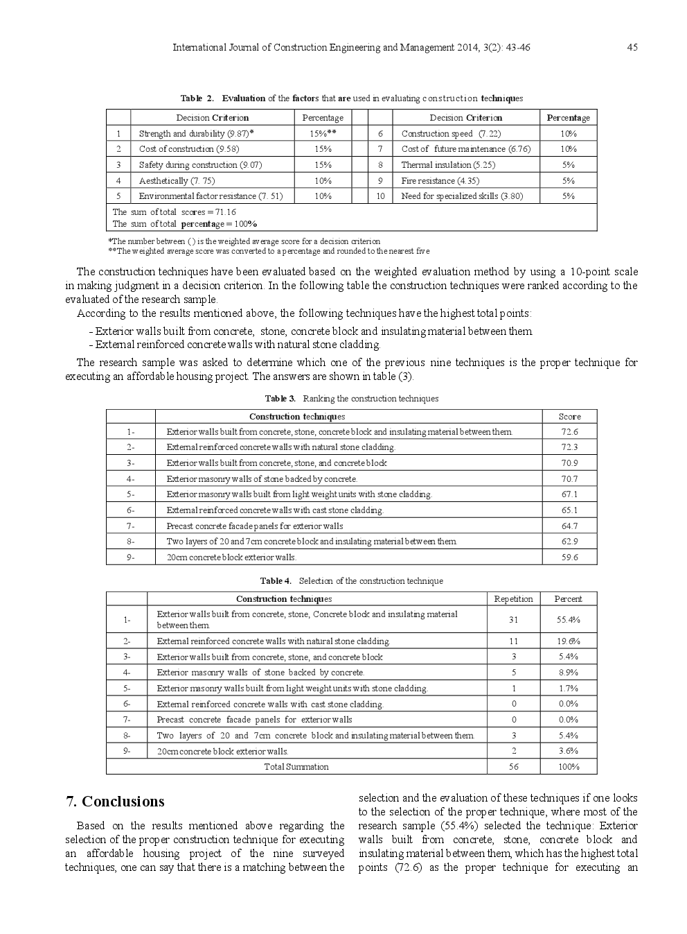 Decision Making In The Selection Of The Exterior Walls Techniques In Affordable Housing Buildings In Palestine - Page 4