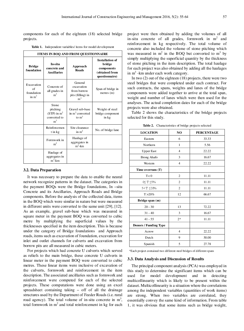Development Of A Model For Estimating The Duration Of Bridge Construction Projects In Ghana - Page 4