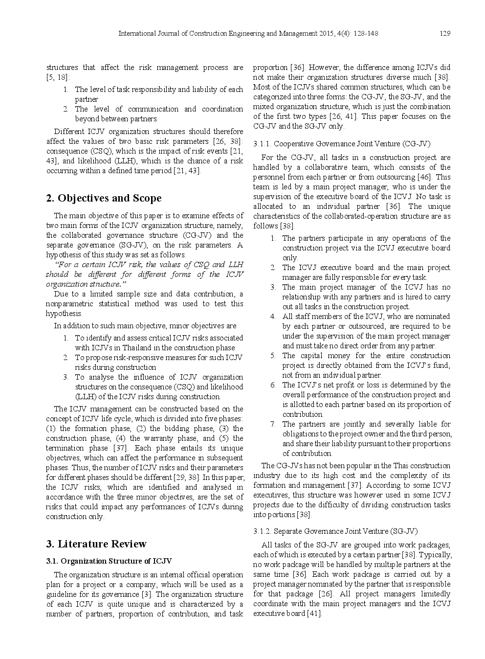 Effects Of Organization Structures On International Construction Joint Venture Risks - Page 3