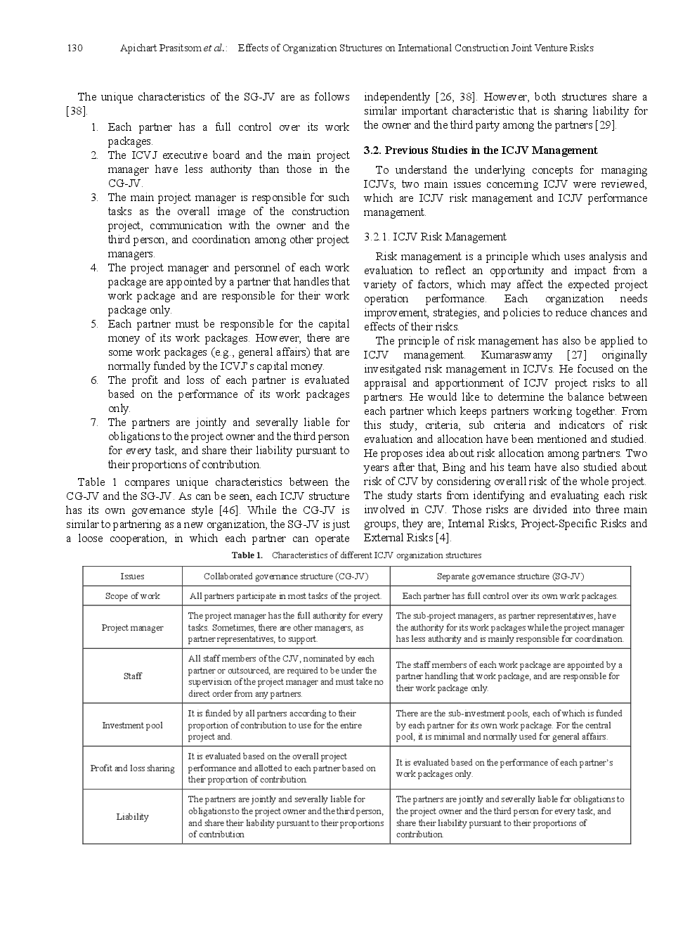 Effects Of Organization Structures On International Construction Joint Venture Risks - Page 4