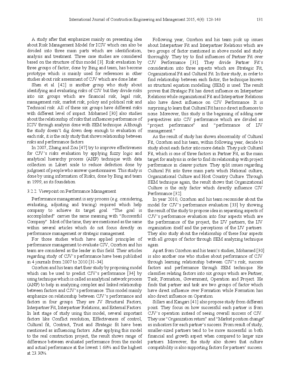 Effects Of Organization Structures On International Construction Joint Venture Risks - Page 5