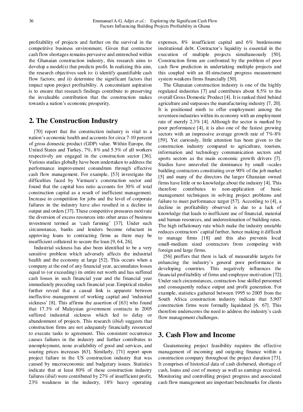 Exploring The Significant Cash Flow Factors Influencing Building Projects Profitability In Ghana - Page 3