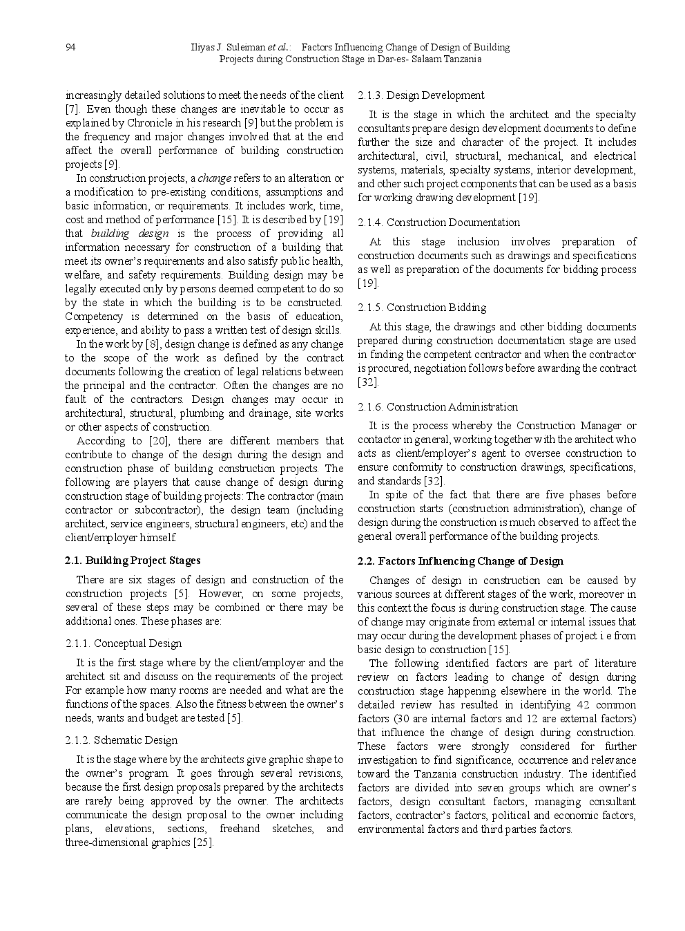 Factors Influencing Change Of Design Of Building Projects During Construction Stage In Dar es Salaam Tanzania - Page 3