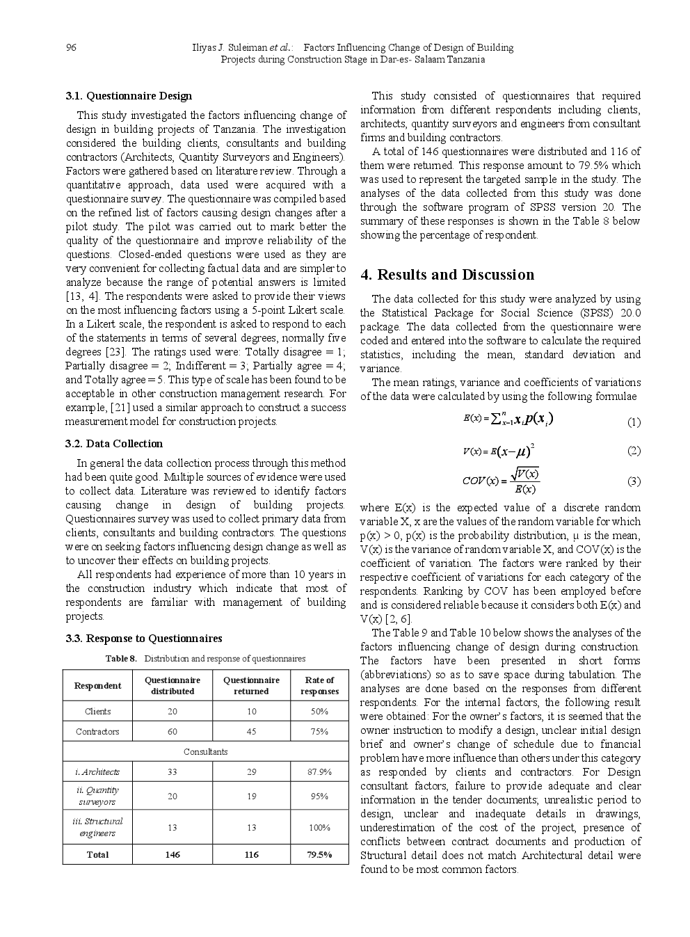 Factors Influencing Change Of Design Of Building Projects During Construction Stage In Dar es Salaam Tanzania - Page 5