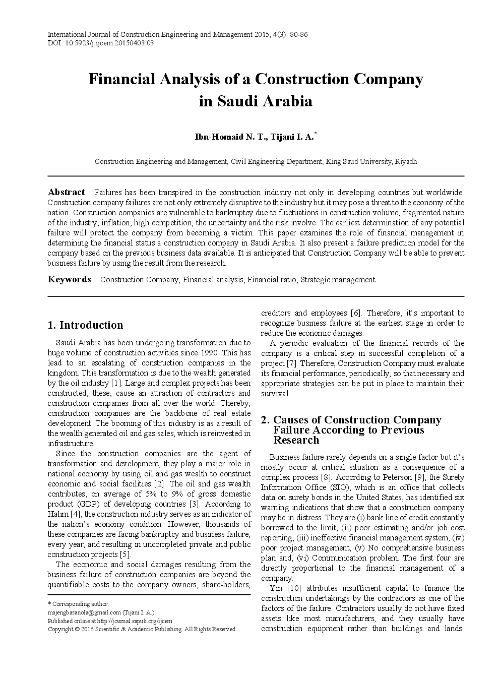 Financial Analysis Of A Construction Company In Saudi Arabia - Page 2
