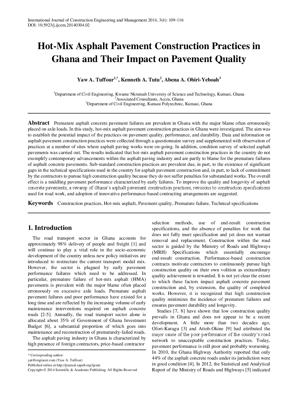 Hot-Mix Asphalt Pavement Construction Practices In Ghana And Their Impact On Pavement Quality - Page 2