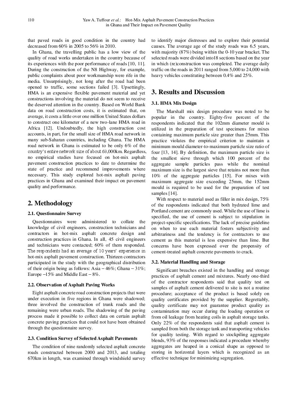 Hot-Mix Asphalt Pavement Construction Practices In Ghana And Their Impact On Pavement Quality - Page 3