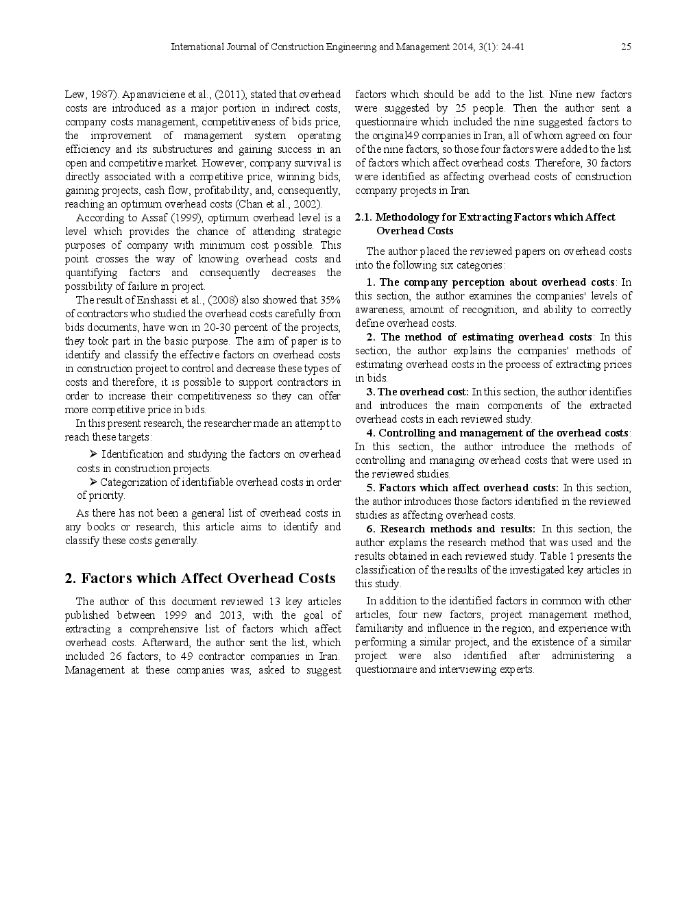 Identifying And Classifying Effective Factors Affecting Overhead Costs In Constructing Projects In Iran - Page 3