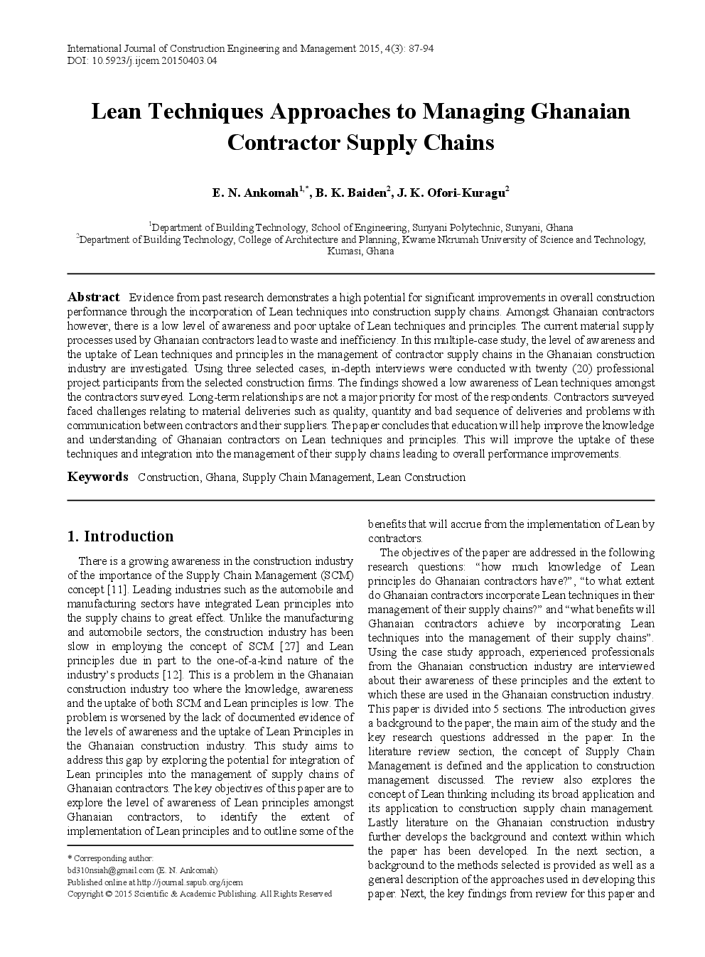 Lean Techniques Approaches To Managing Ghanaian Contractor Supply Chains - Page 2