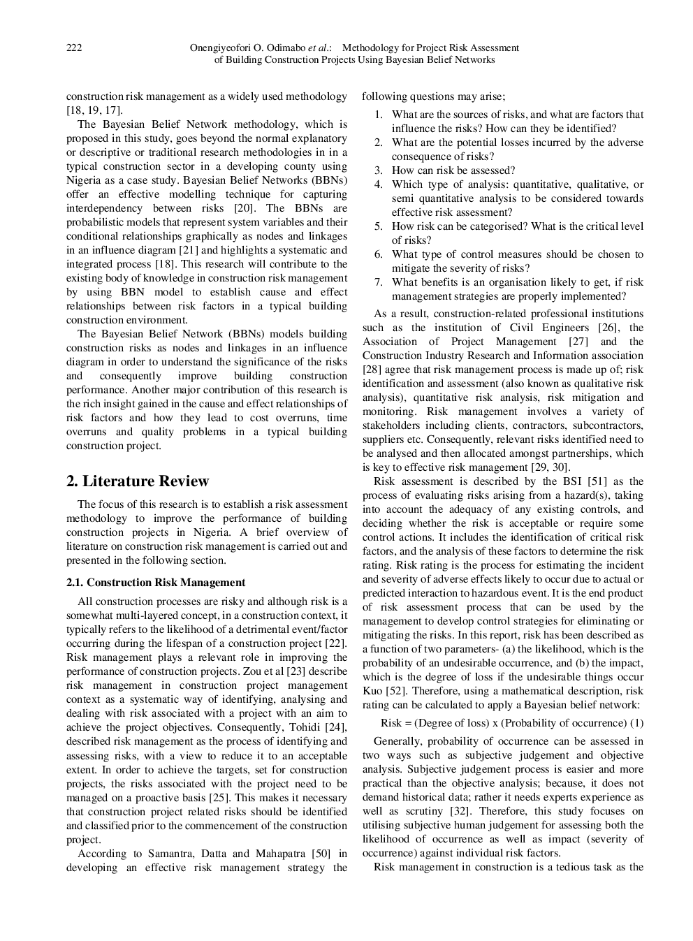 Methodology for Project Risk Assessment of Building Construction Projects Using Bayesian Belief Networks - Page 3
