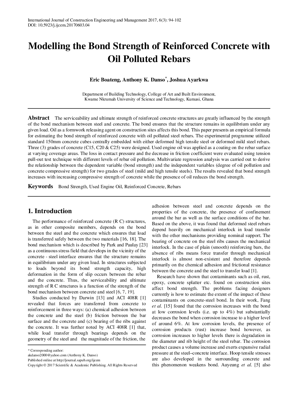 Modelling the Bond Strength of Reinforced Concrete with Oil Polluted Rebars - Page 2
