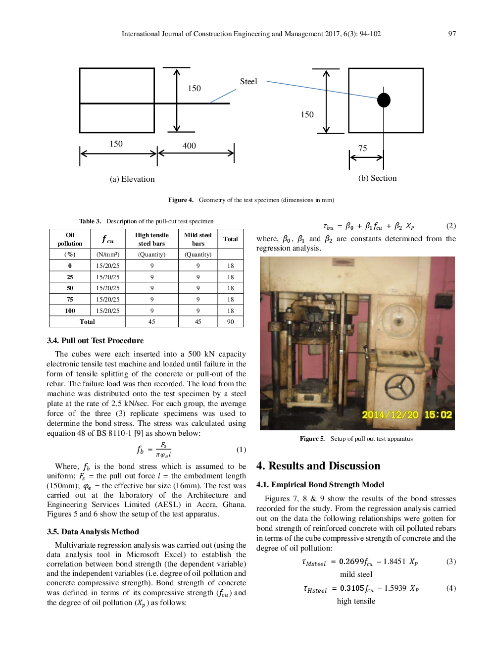 Modelling the Bond Strength of Reinforced Concrete with Oil Polluted Rebars - Page 5