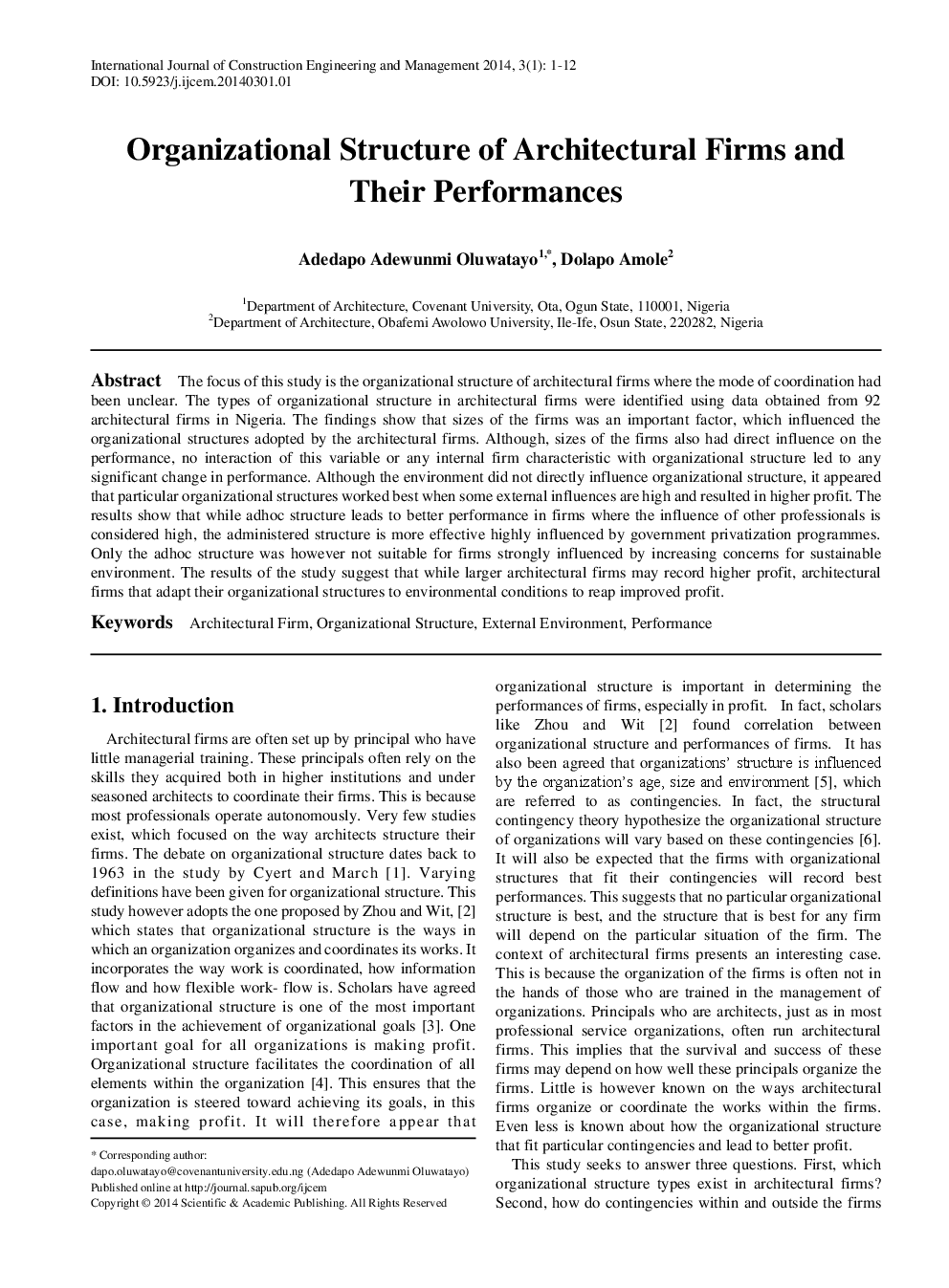 Organizational Structure of Architectural Firms and Their Performances - Page 2