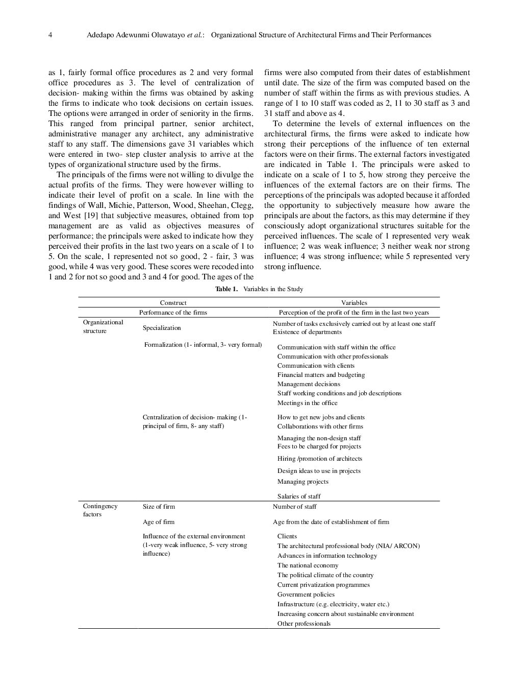 Organizational Structure of Architectural Firms and Their Performances - Page 5