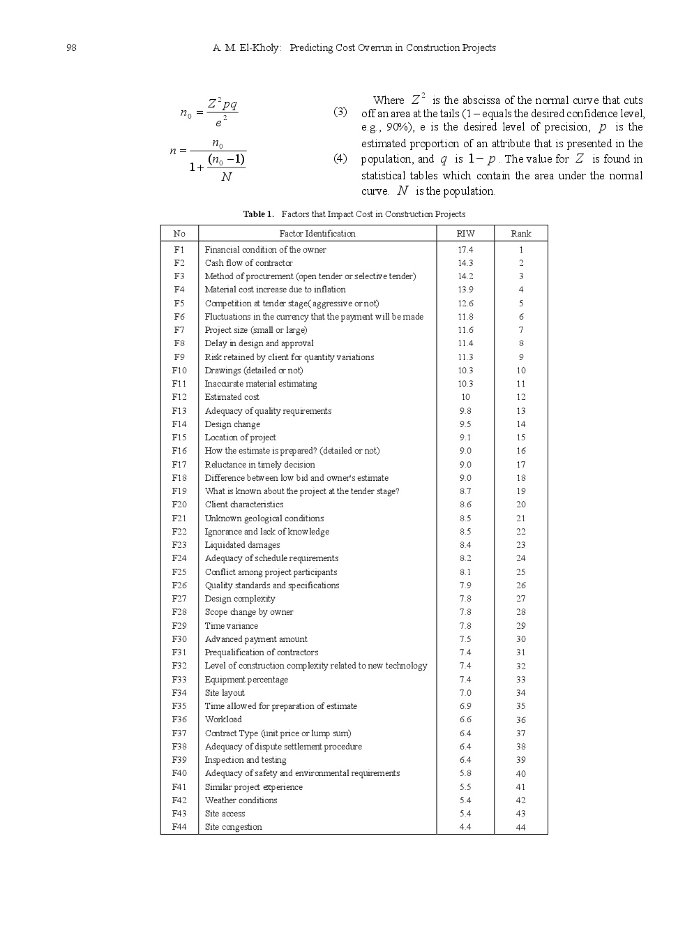 Predicting Cost Overrun In Construction Projects - Page 5