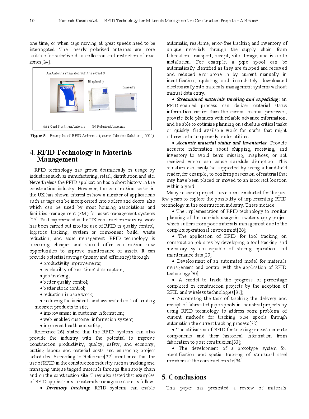 RFID Technology For Materials Management In Construction Projects - A Review - Page 5