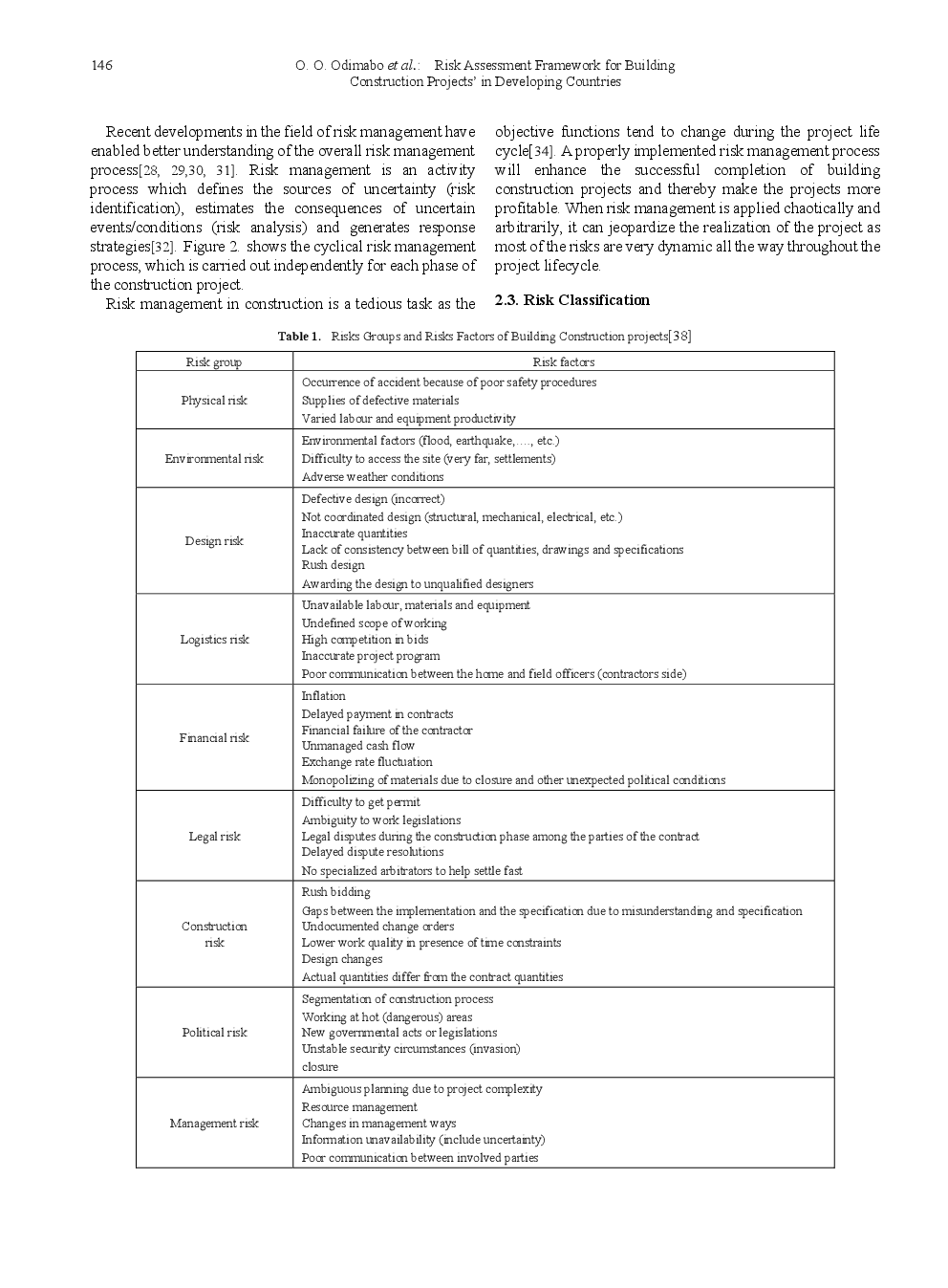 Risk Assessment Framework For Building Construction Projects In Developing Countries - Page 5