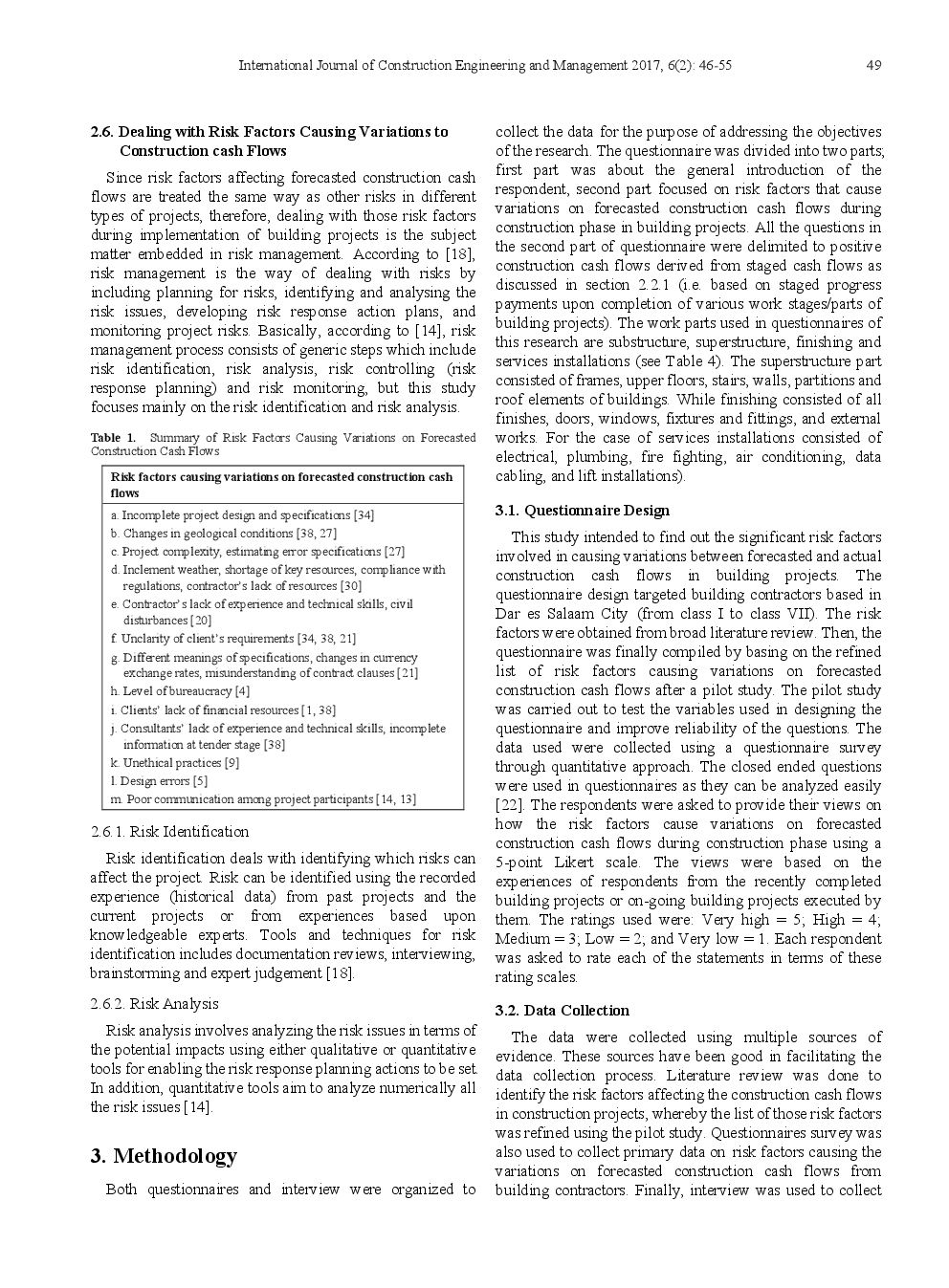 Risk Factors Causing Variations On Forecasted Construction Cash Flows Of Building Projects In Dar es Salaam, Tanzania - Page 5