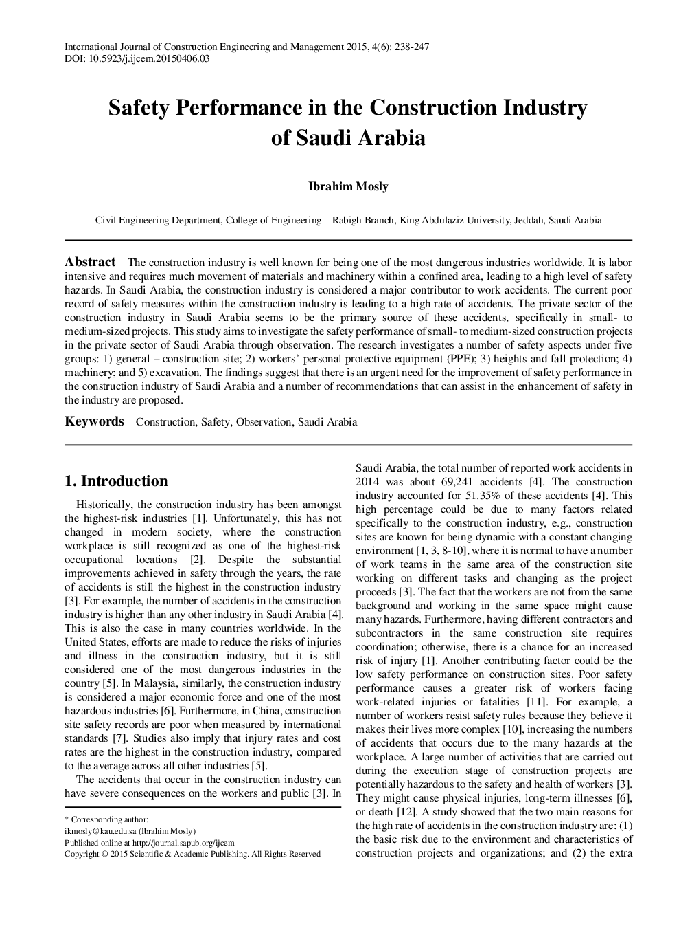 Safety Performance In The Construction Industry Of Saudi Arabia - Page 2