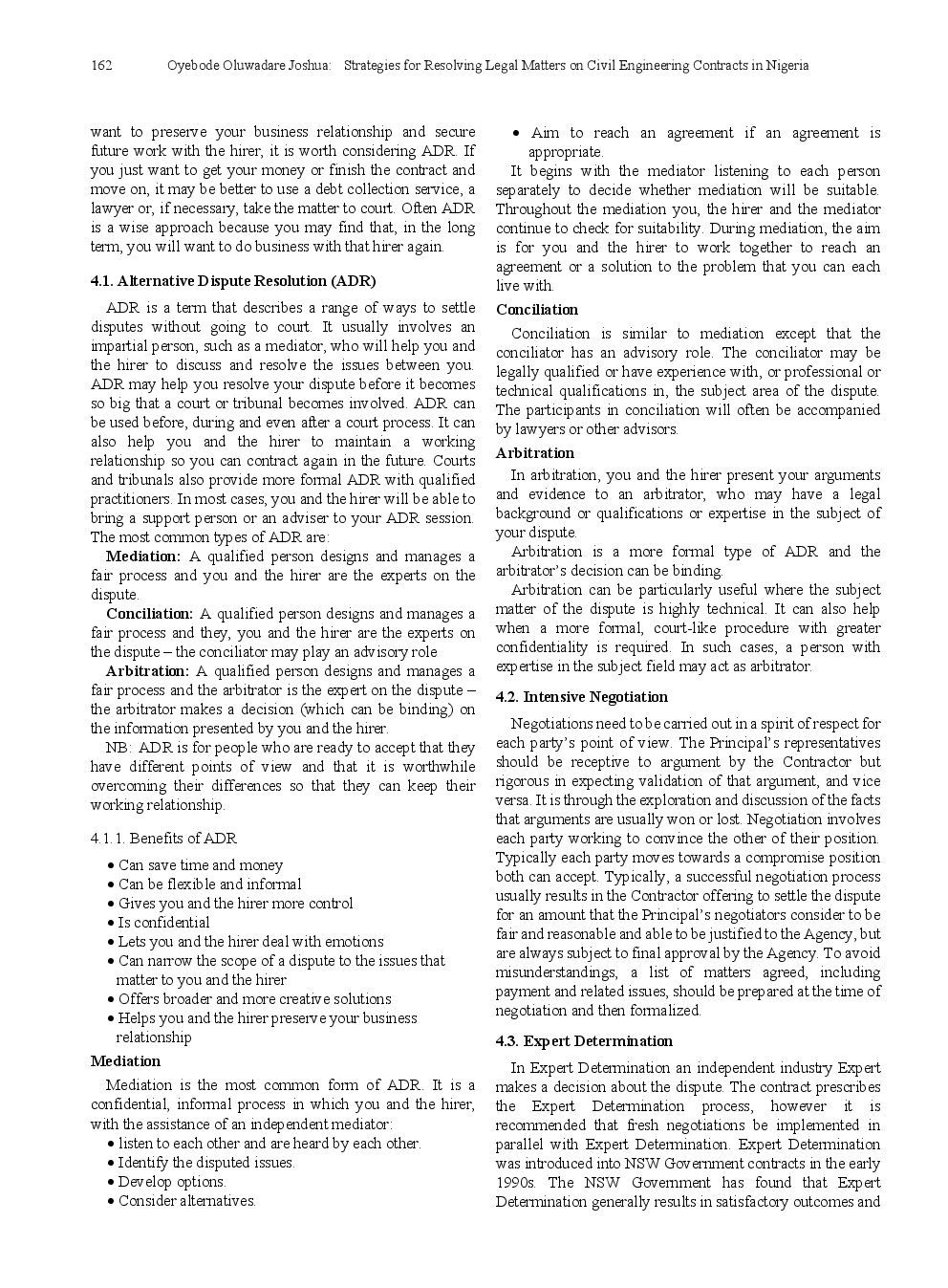 Strategies For Resolving Legal Matters On Civil Engineering Contracts In Nigeria - Page 5