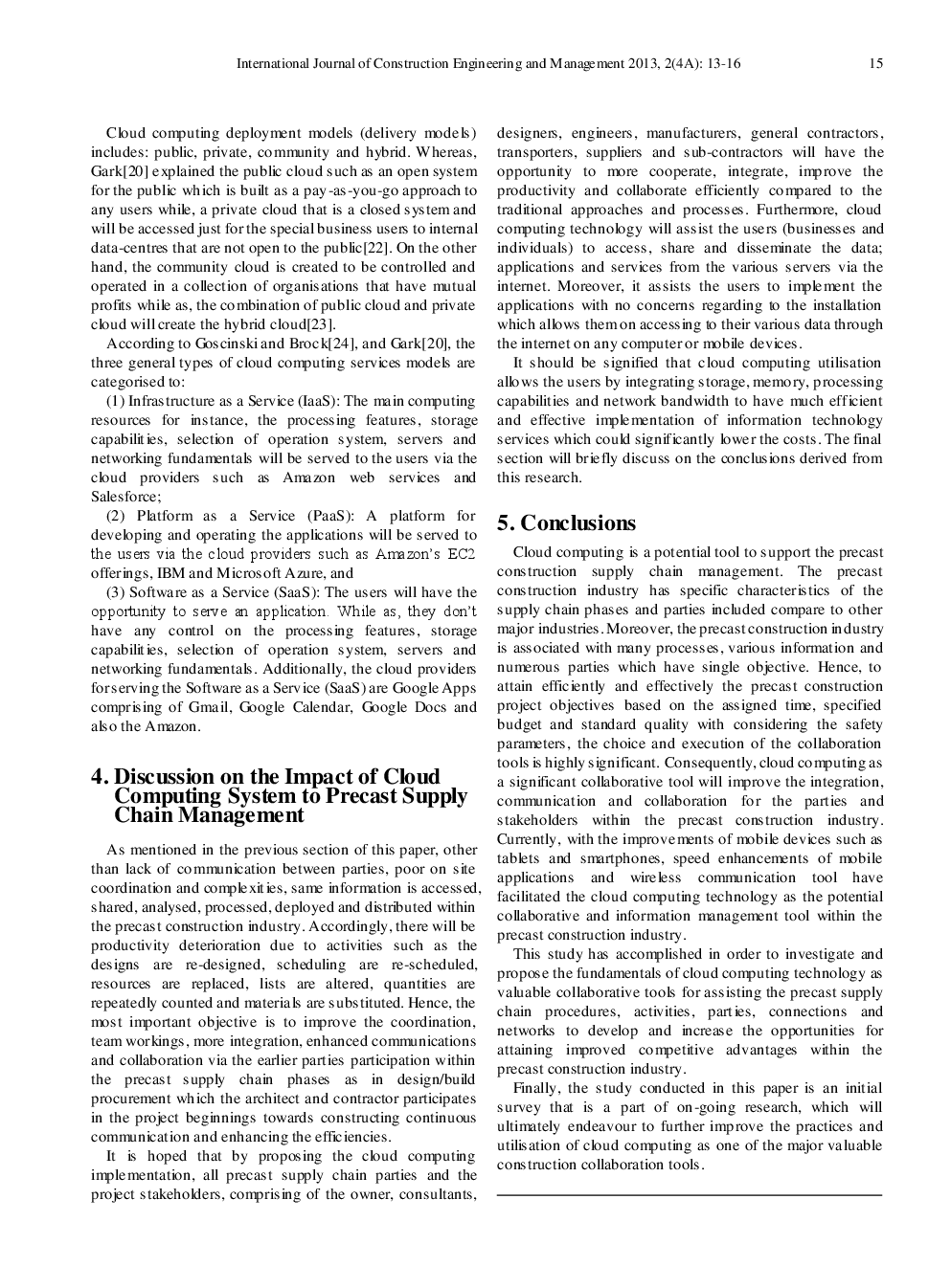 The Impact Of Cloud Computing Technology To Precast Supply Chain Management - Page 4