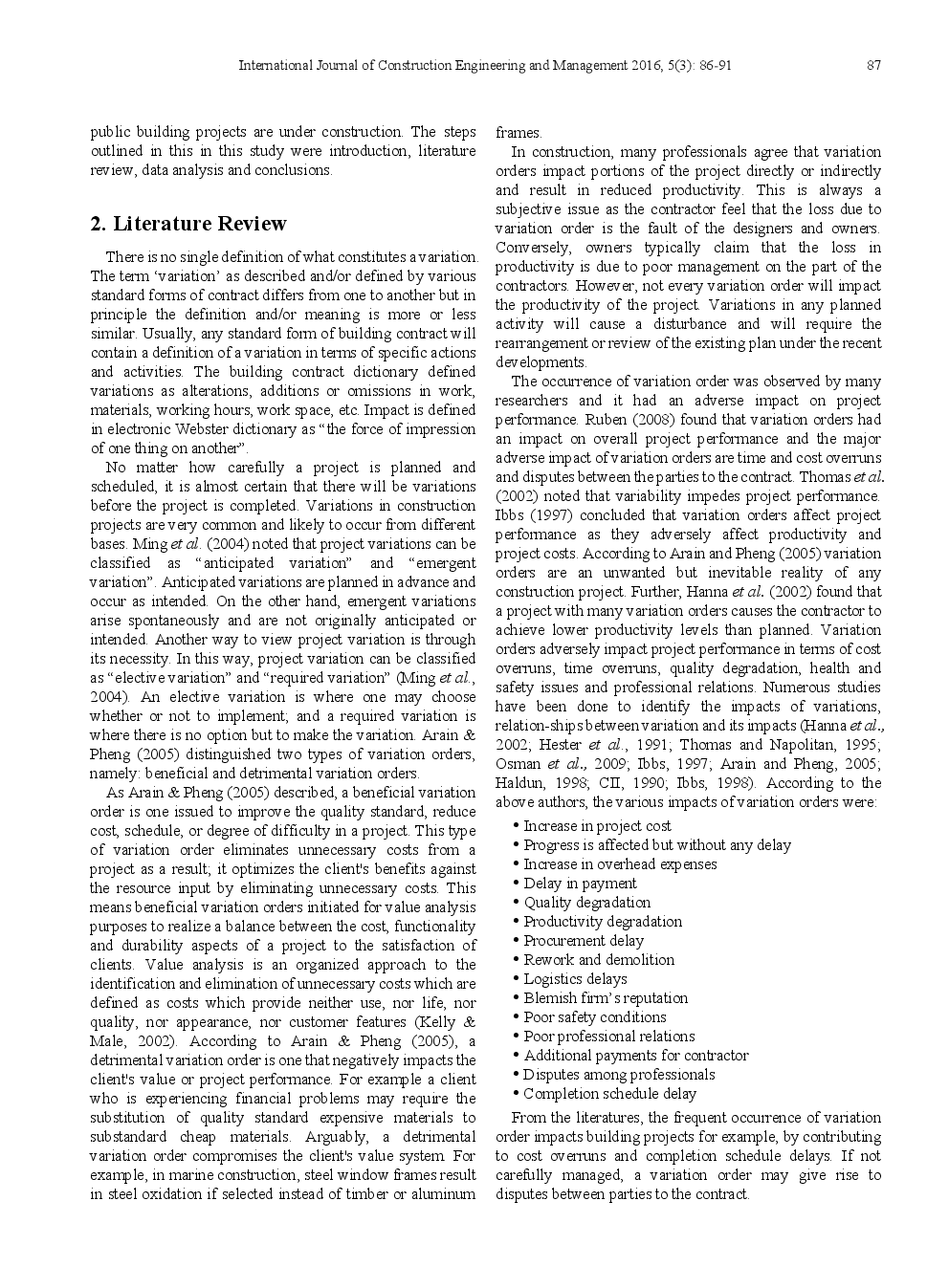 The Impact Of Variation Orders On Public Building Projects - Page 3
