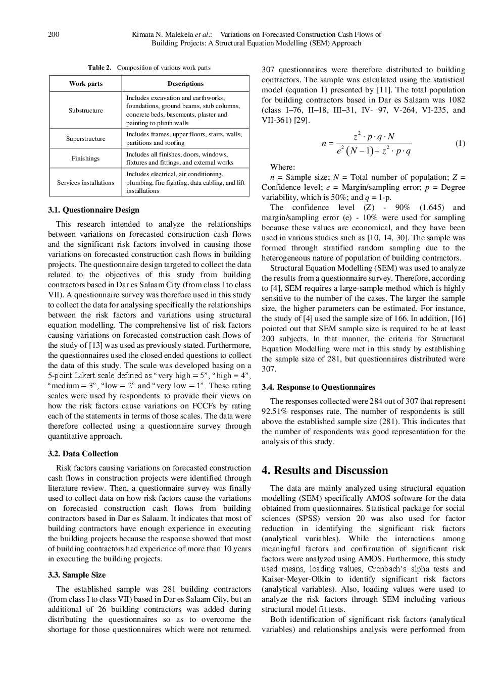 Variations On Forecasted Construction Cash Flows Of Building Projects A Structural Equation Modelling (SEM) Approach - Page 5