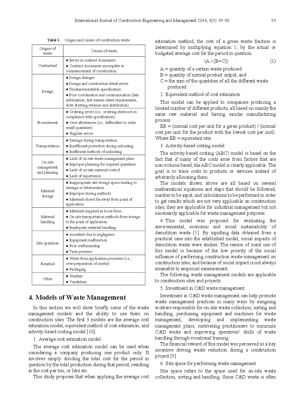 Waste Management Models And Their Applications On Construction Sites - Page 4