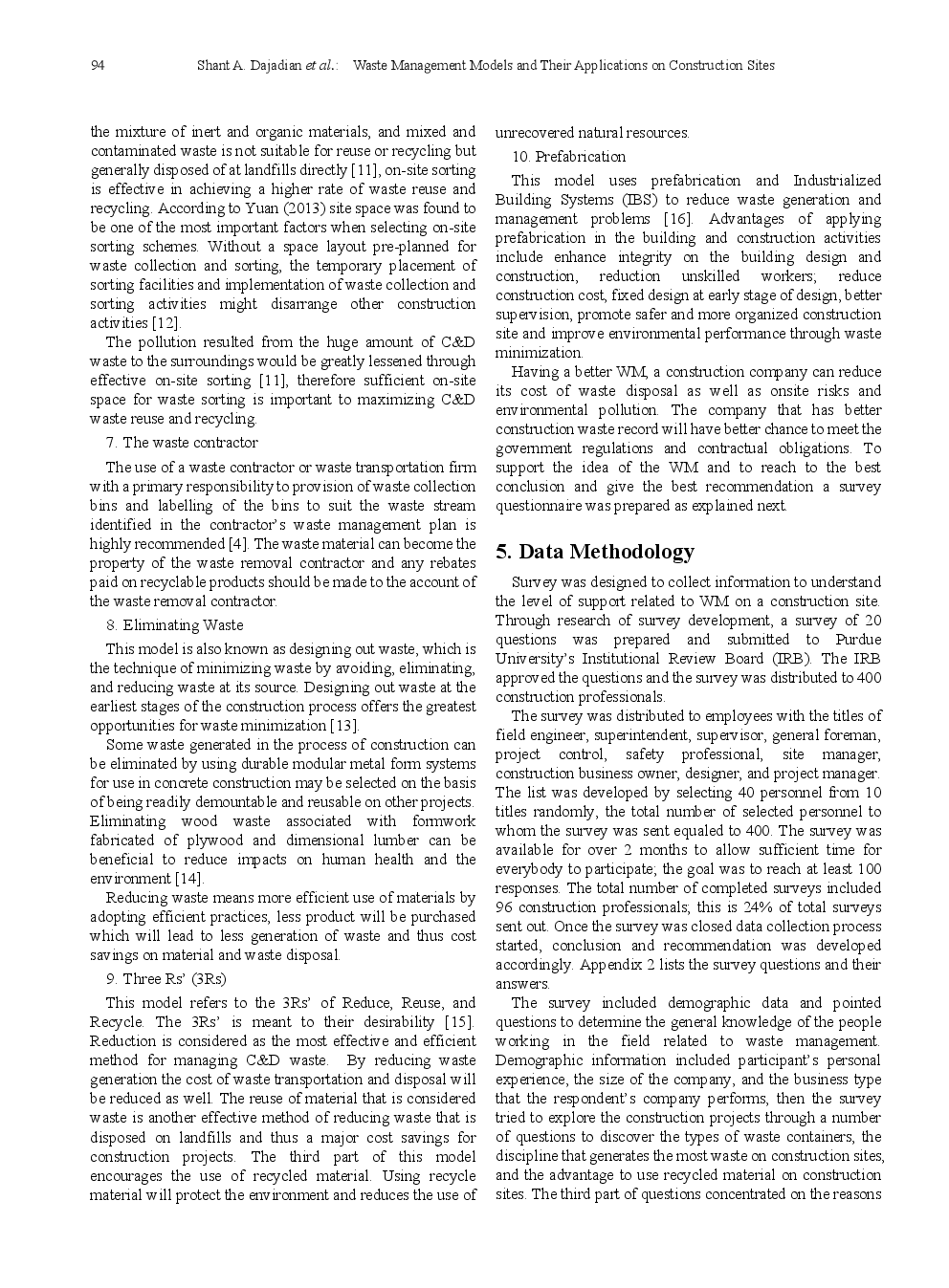 Waste Management Models And Their Applications On Construction Sites - Page 5