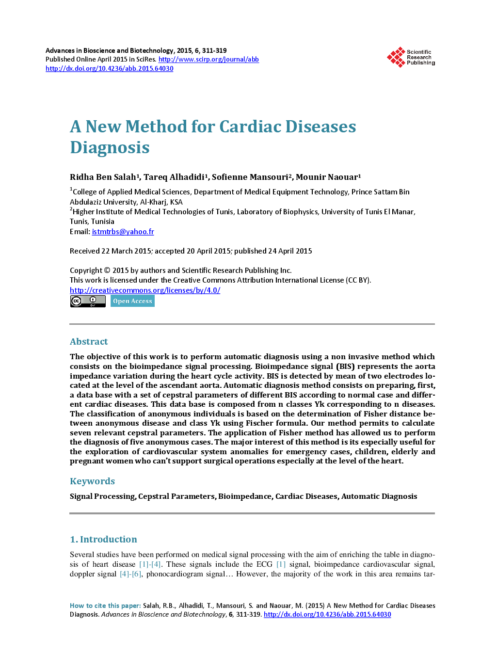 A New Method For Cardiac Diseases Diagnosis - Page 2
