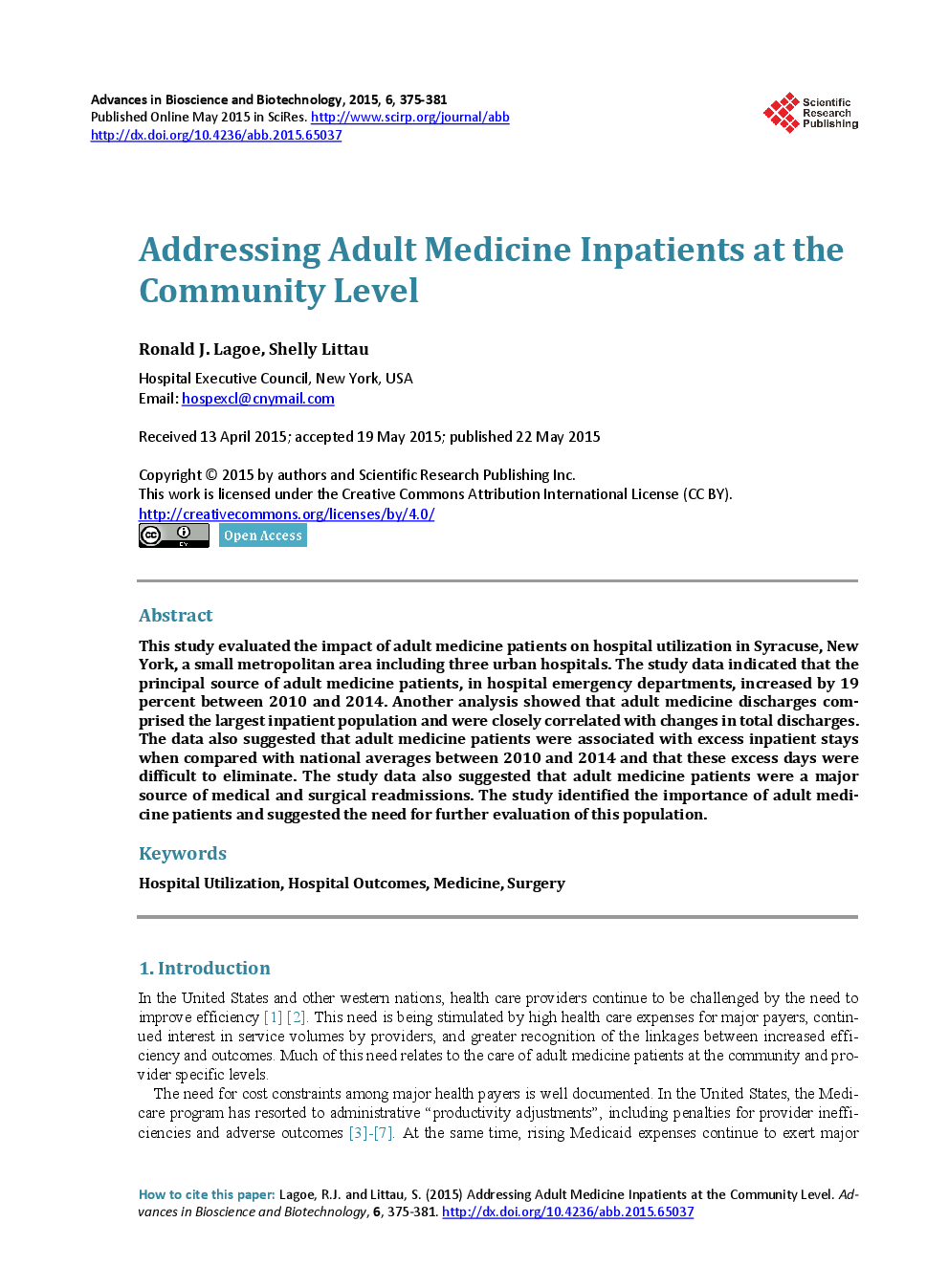 Addressing Adult Medicine Inpatients At The Community Level - Page 2