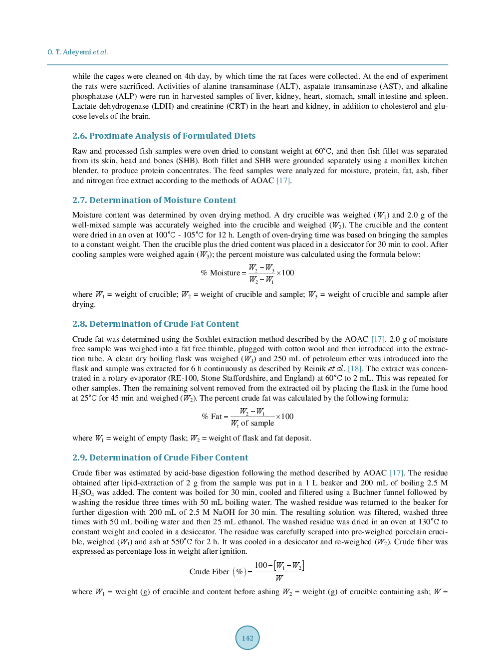 Alkaline Phosphatase (ALP), Aspartate Aminotransferase (AST) And Alanine Aminotransferase (ALT) Activities In Selected Tissues Of Rats Fed On Processed Atlantic Horse Mackerel (Trachurus trachurus) - Page 5