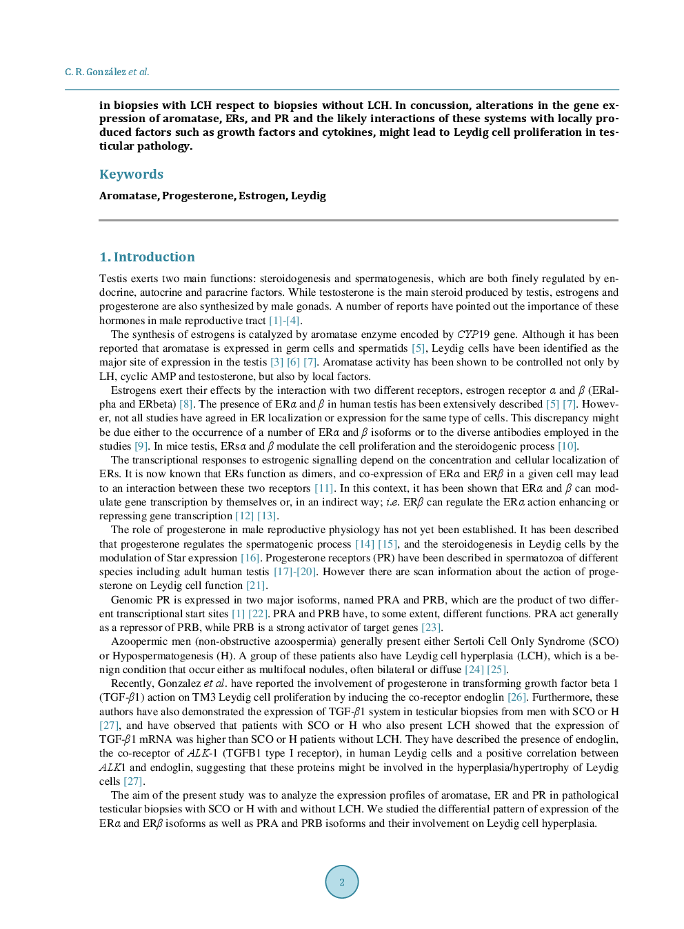Altered Expression Of Aromatase, Estrogen Receptors And Progesterone Receptors In Human Leydig Cell Hyperplasia - Page 3