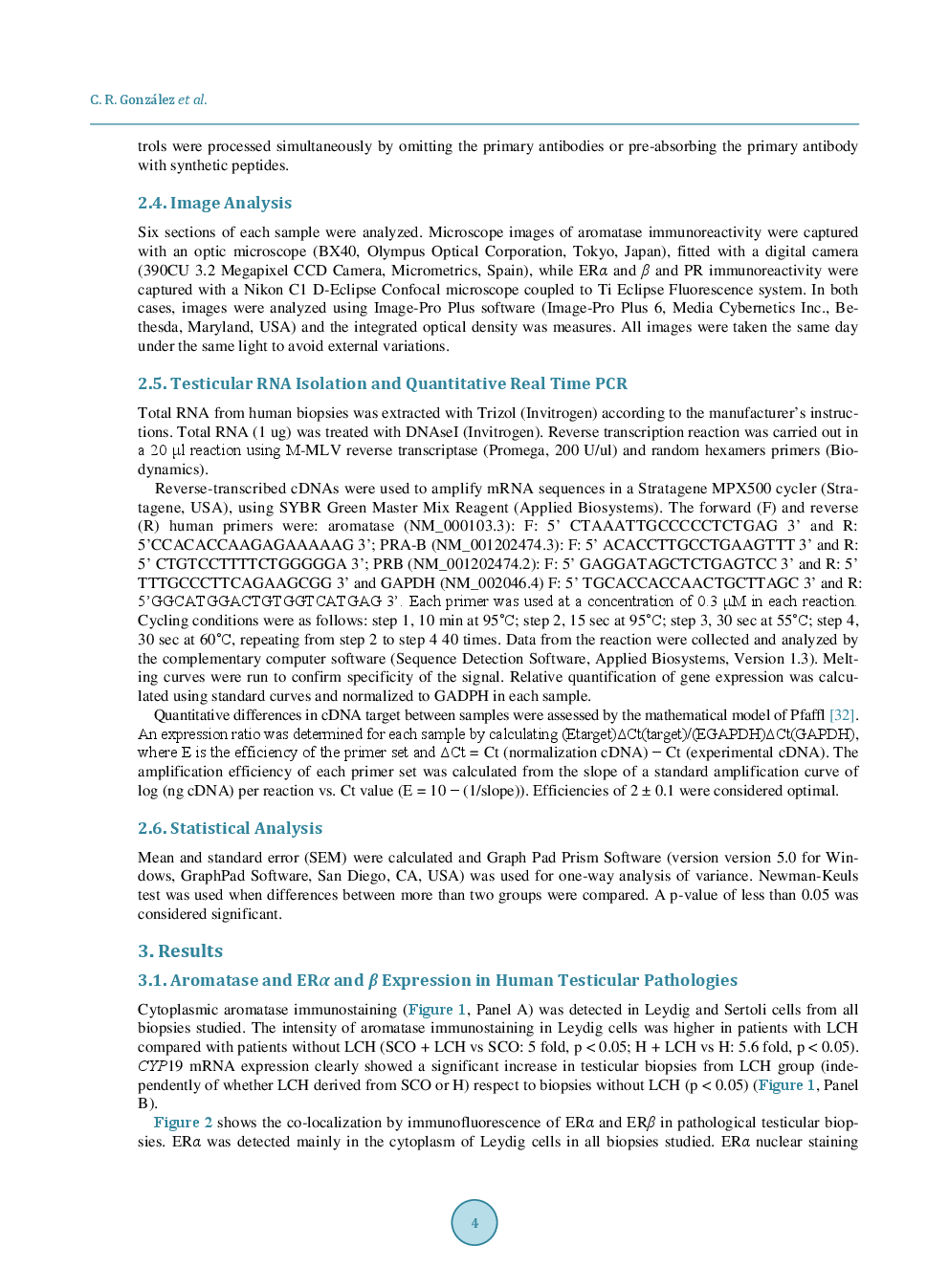 Altered Expression Of Aromatase, Estrogen Receptors And Progesterone Receptors In Human Leydig Cell Hyperplasia - Page 5